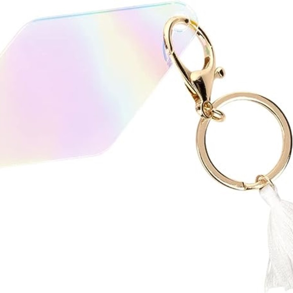 FREE SHIP - Blank Iridescent Acrylic Retro Motel Keychains - Set of 36 - Picture 6 of 9